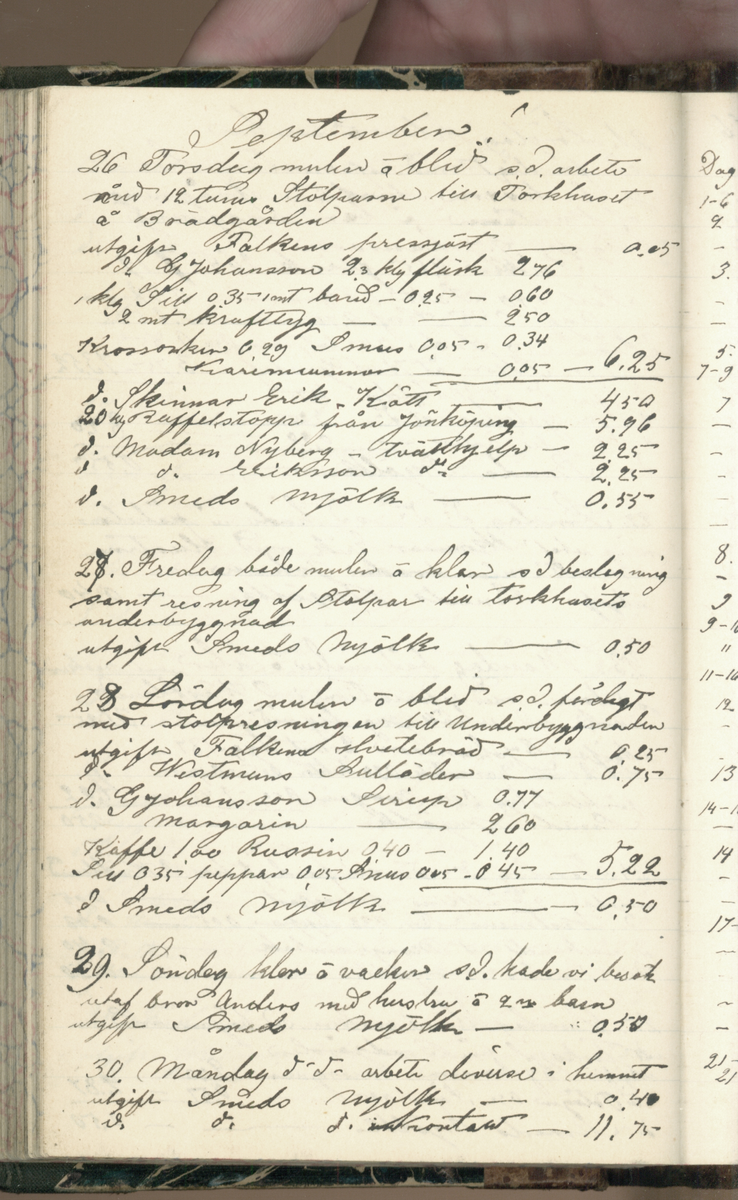 Erik Lindström, Linghed, dagbok 1900-1903