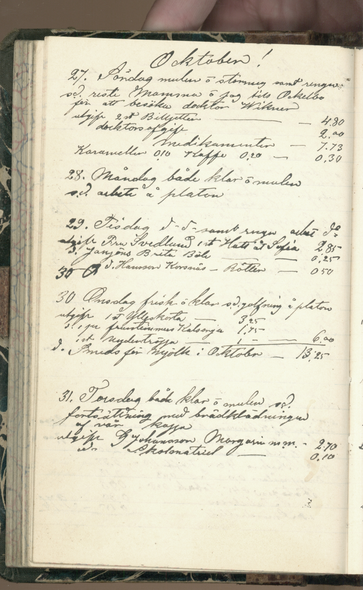 Erik Lindström, Linghed, dagbok 1900-1903