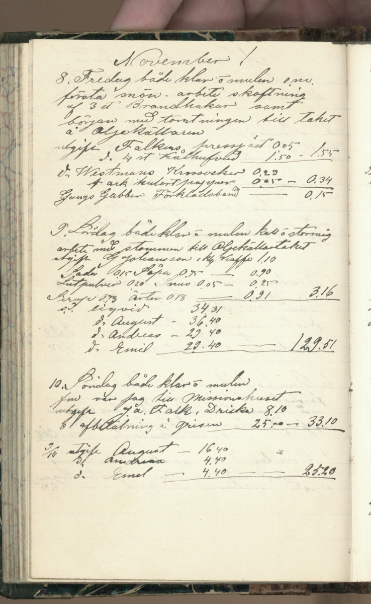 Erik Lindström, Linghed, dagbok 1900-1903