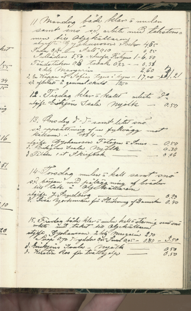 Erik Lindström, Linghed, dagbok 1900-1903