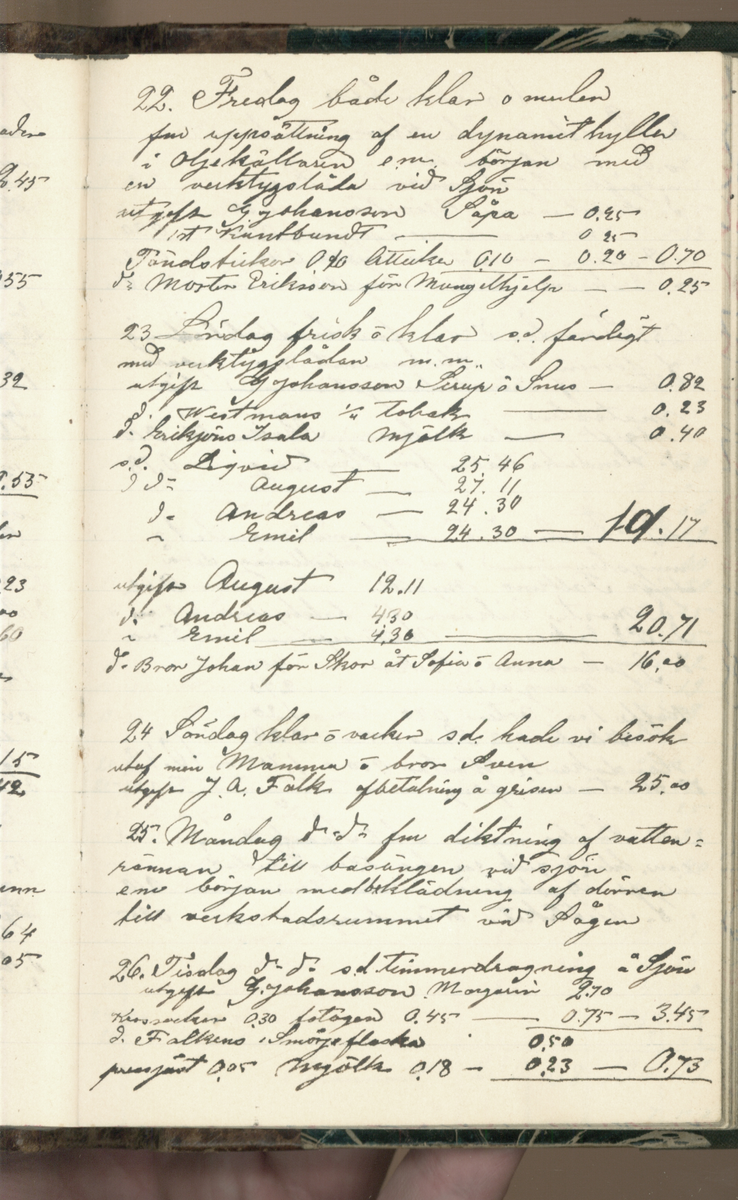 Erik Lindström, Linghed, dagbok 1900-1903