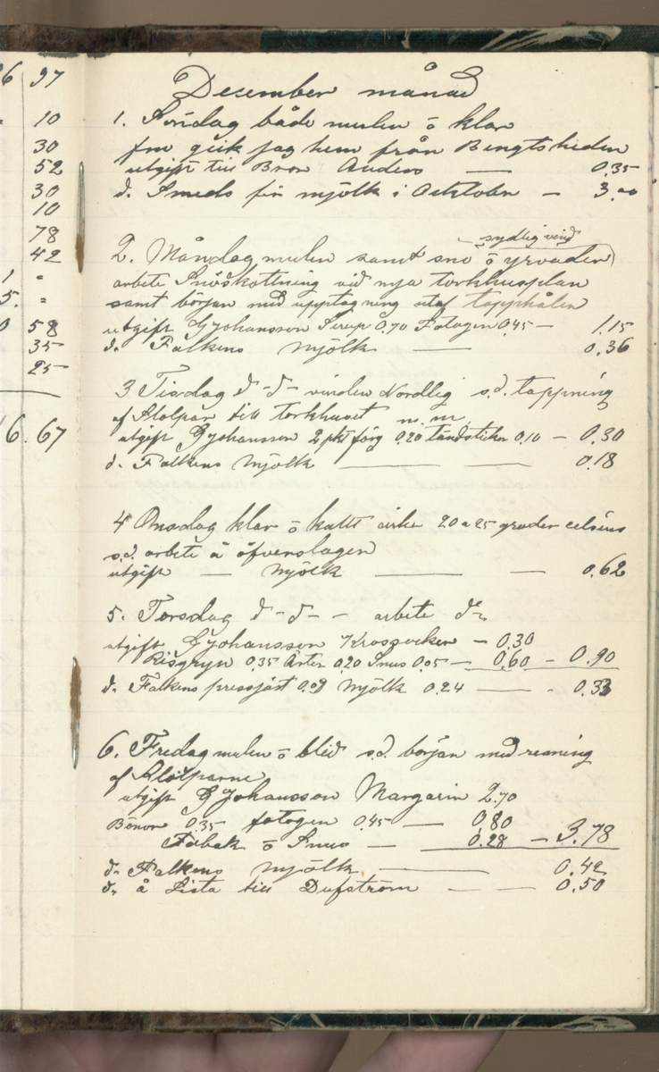 Erik Lindström, Linghed, dagbok 1900-1903