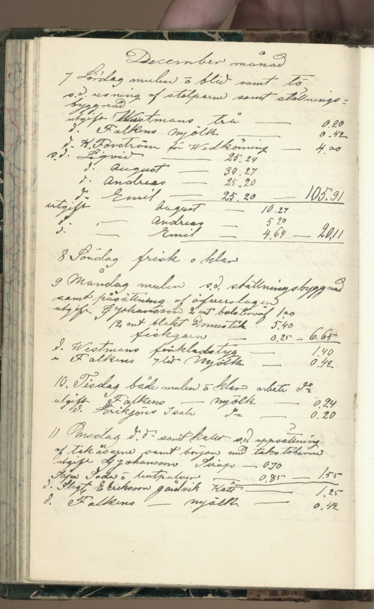 Erik Lindström, Linghed, dagbok 1900-1903