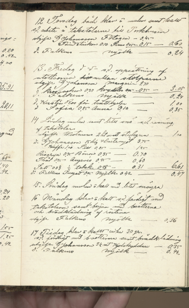 Erik Lindström, Linghed, dagbok 1900-1903