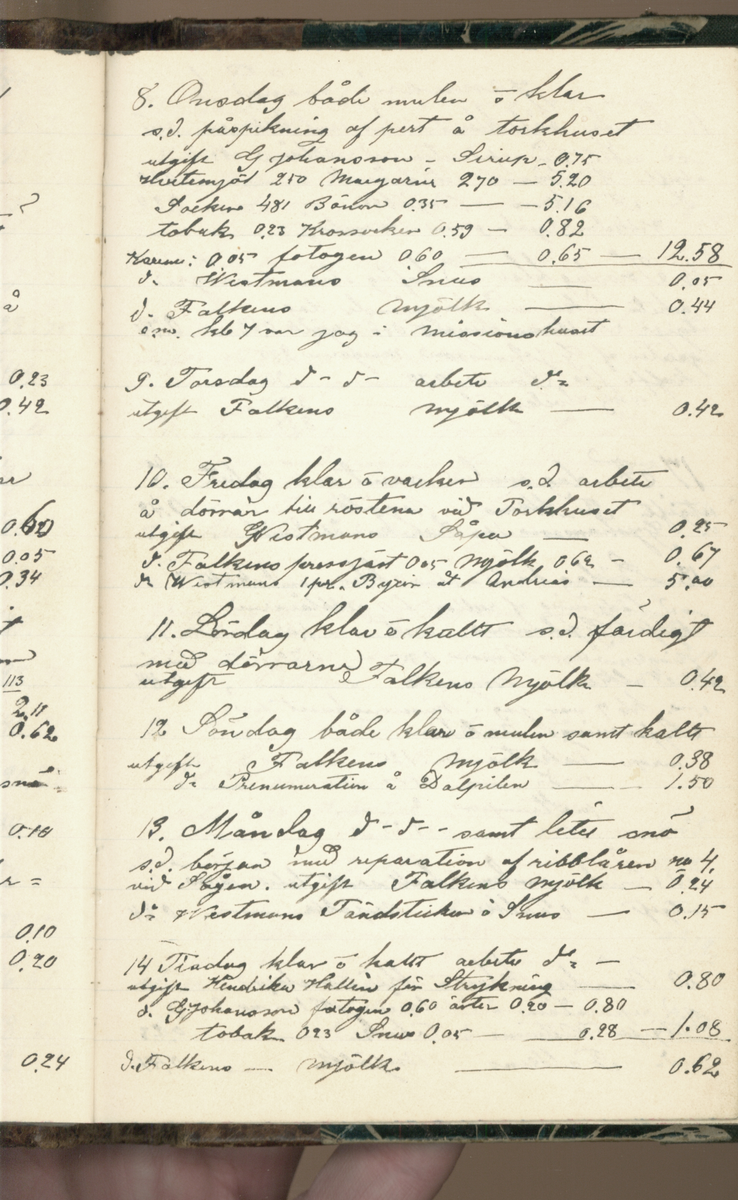 Erik Lindström, Linghed, dagbok 1900-1903