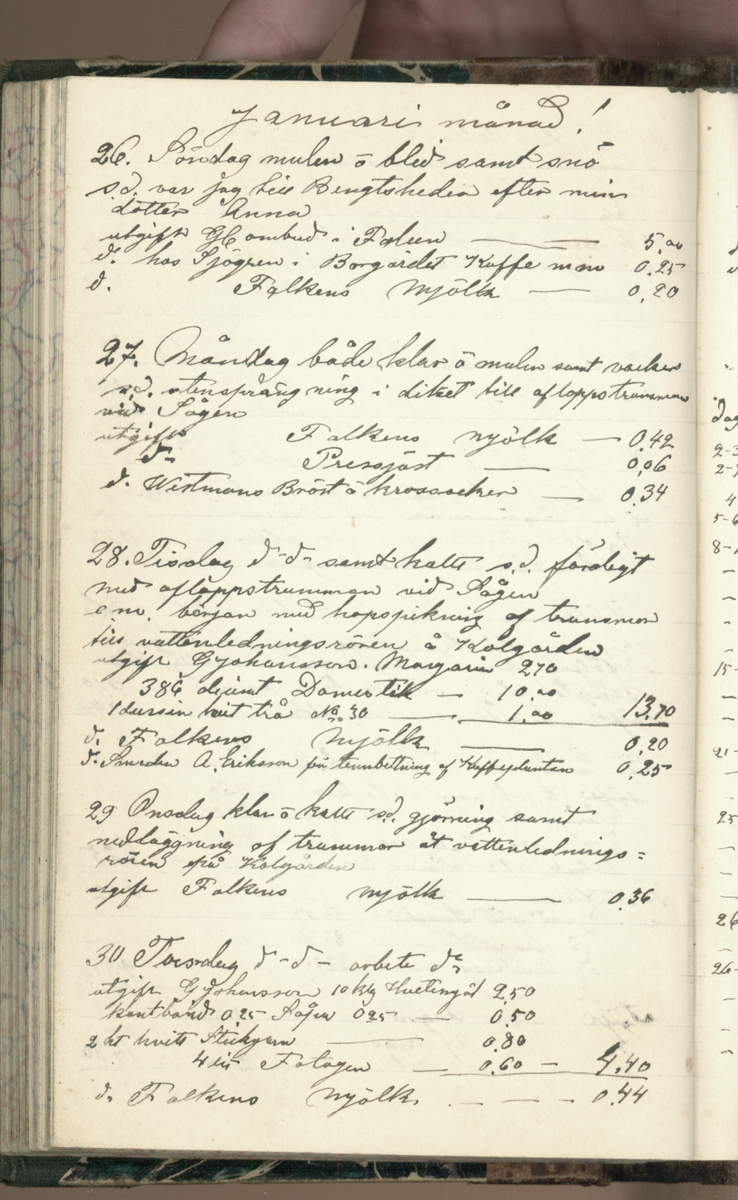 Erik Lindström, Linghed, dagbok 1900-1903