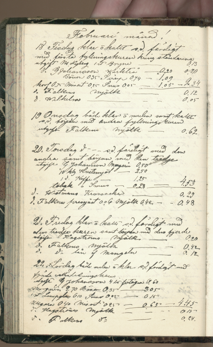 Erik Lindström, Linghed, dagbok 1900-1903