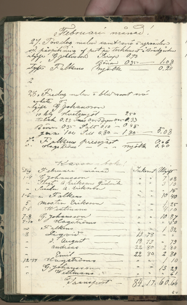 Erik Lindström, Linghed, dagbok 1900-1903