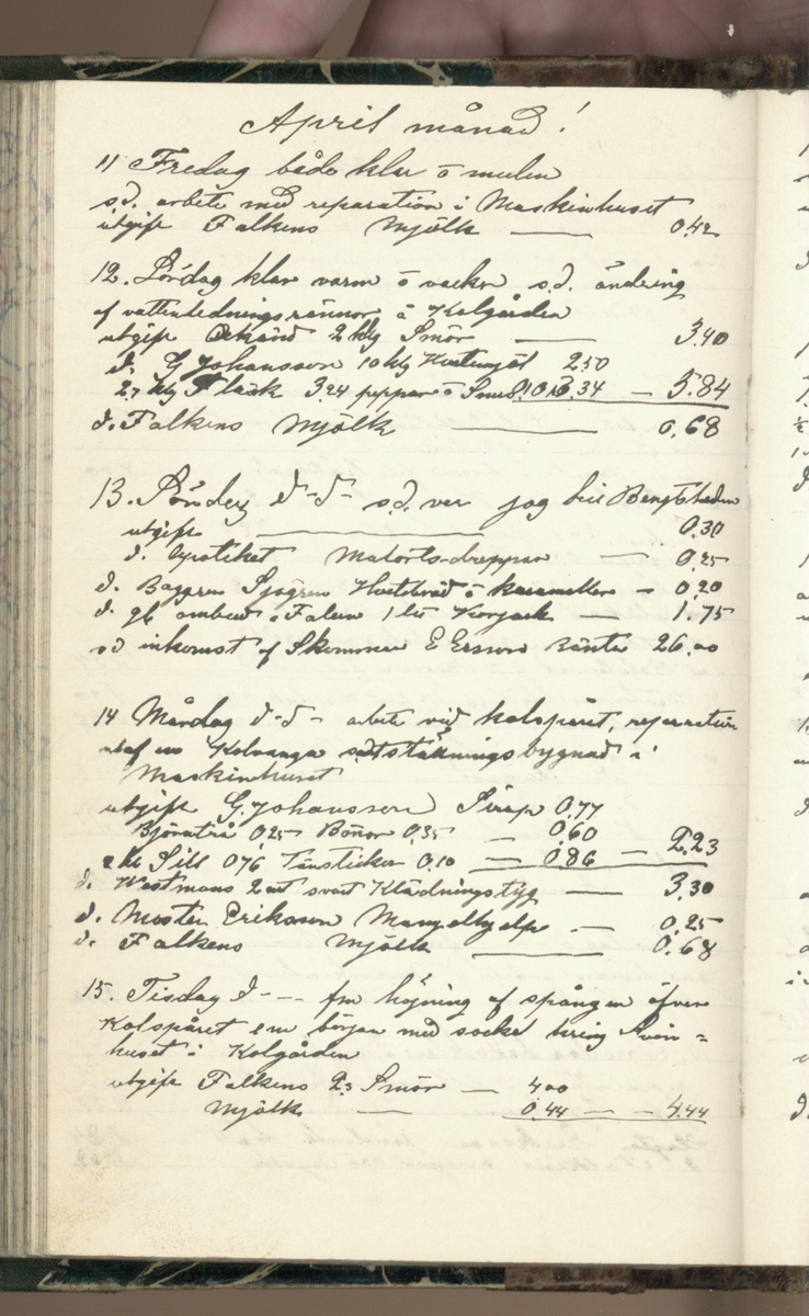 Erik Lindström, Linghed, dagbok 1900-1903