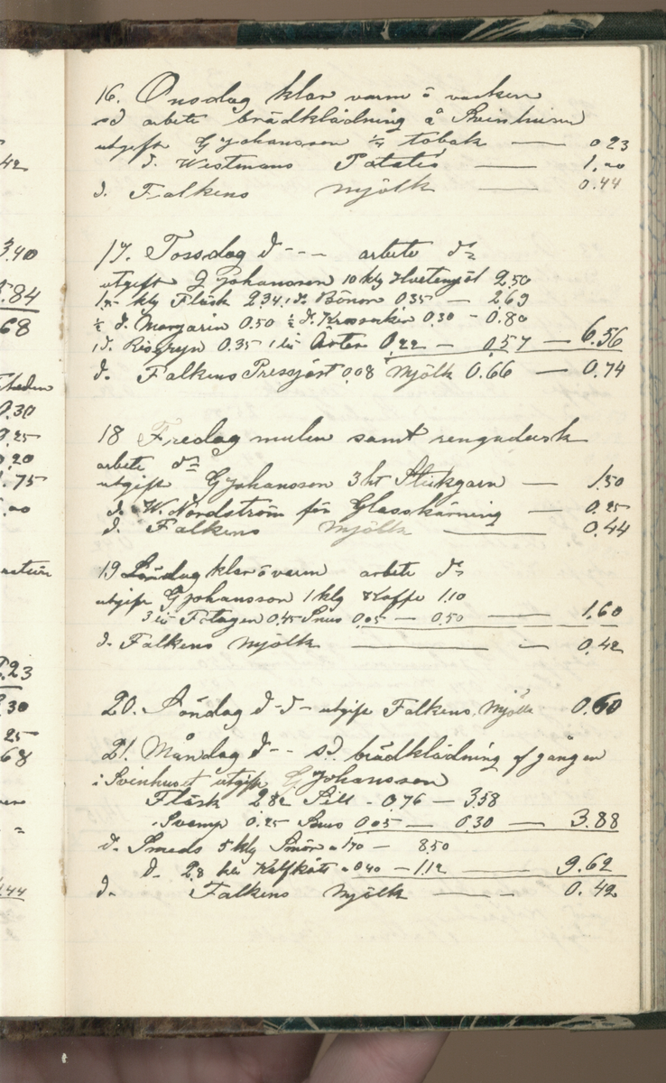 Erik Lindström, Linghed, dagbok 1900-1903