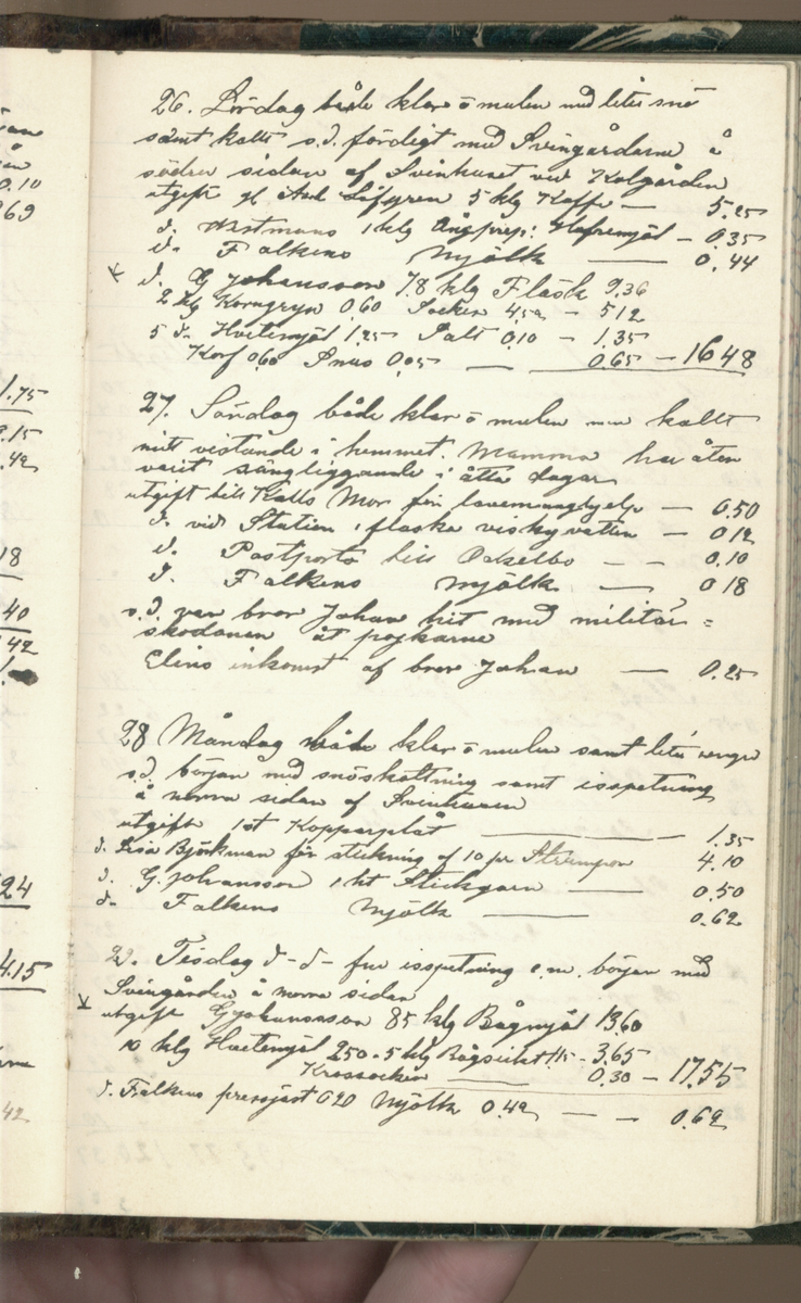 Erik Lindström, Linghed, dagbok 1900-1903