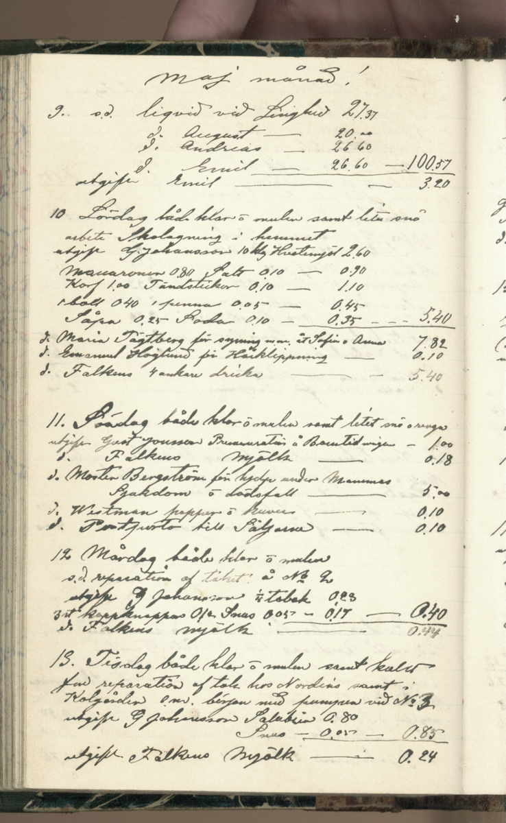 Erik Lindström, Linghed, dagbok 1900-1903