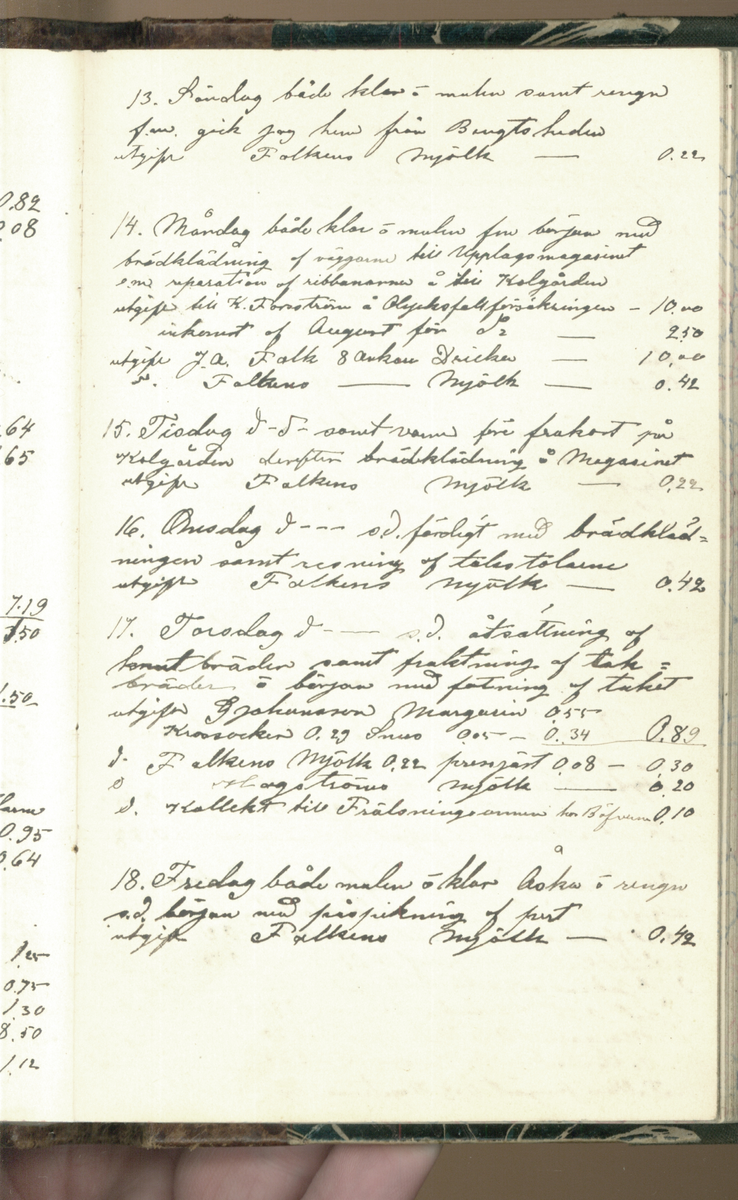 Erik Lindström, Linghed, dagbok 1900-1903