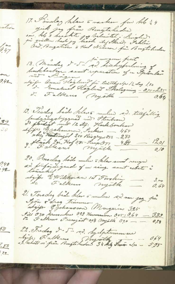 Erik Lindström, Linghed, dagbok 1900-1903