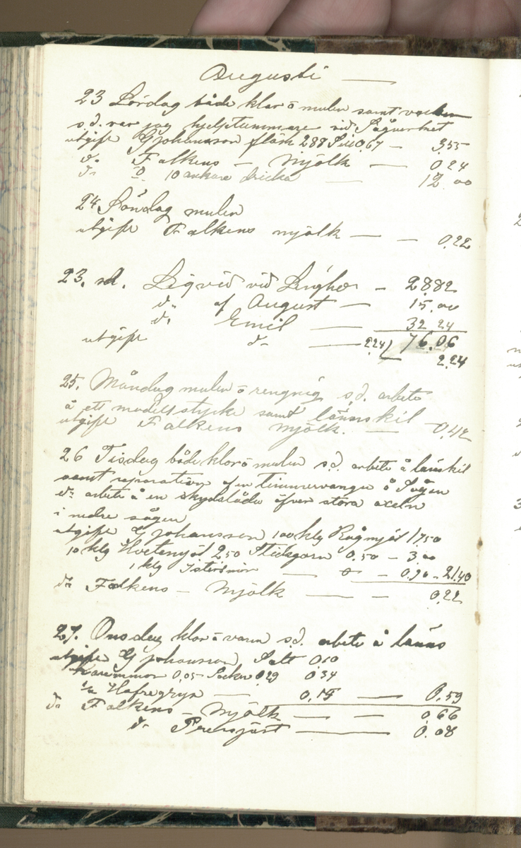 Erik Lindström, Linghed, dagbok 1900-1903