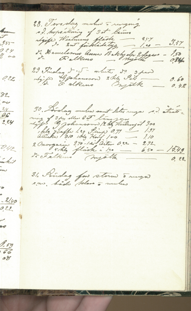 Erik Lindström, Linghed, dagbok 1900-1903