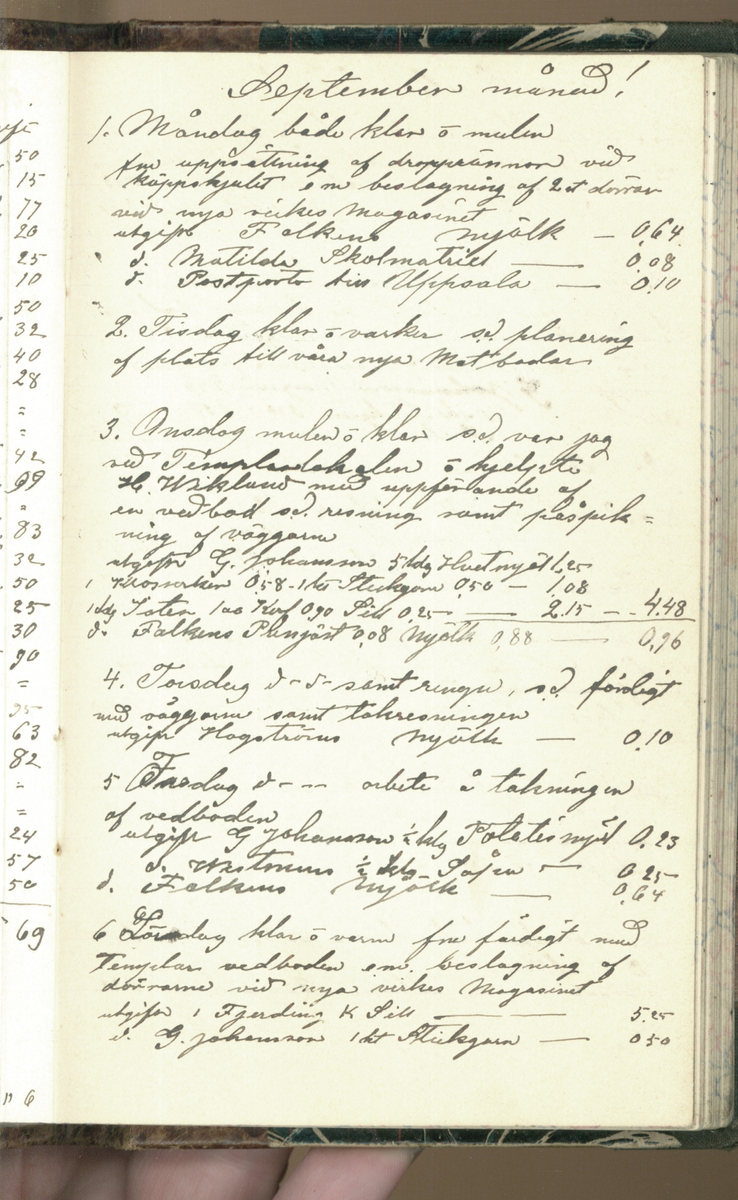 Erik Lindström, Linghed, dagbok 1900-1903