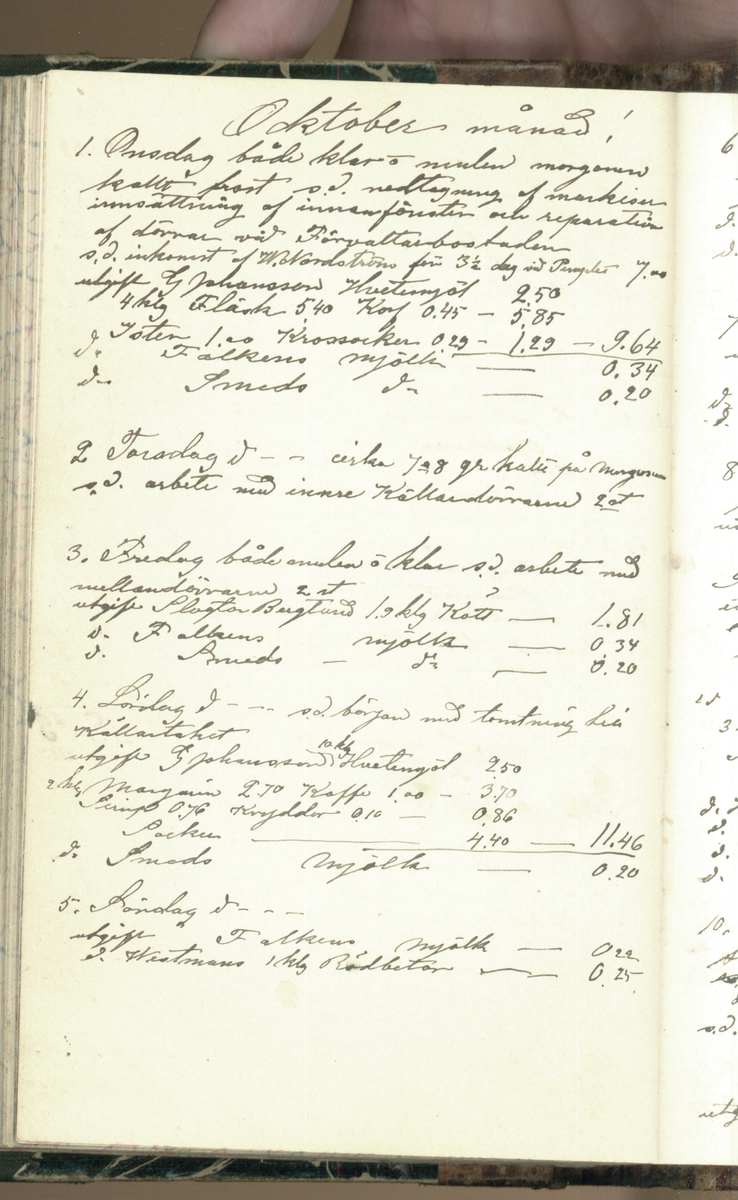 Erik Lindström, Linghed, dagbok 1900-1903