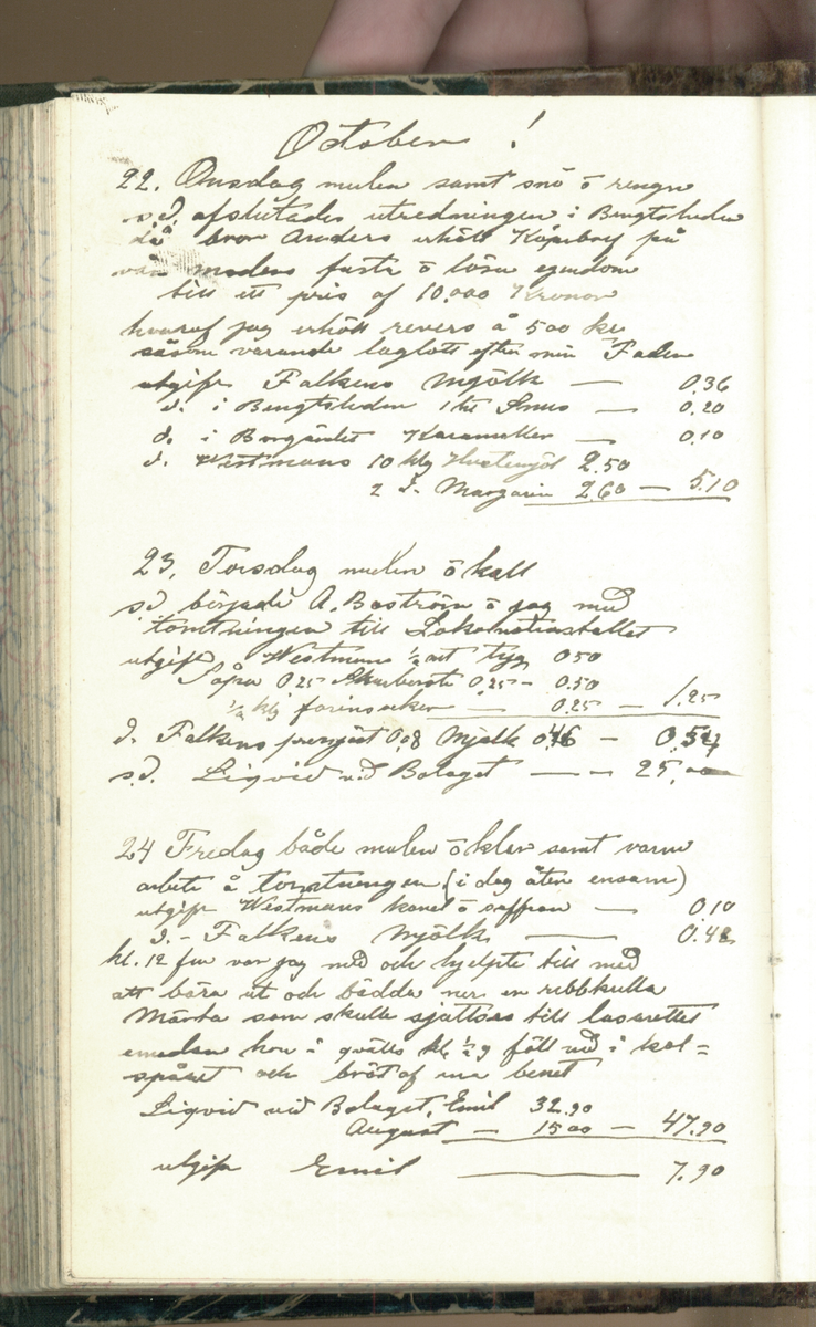 Erik Lindström, Linghed, dagbok 1900-1903