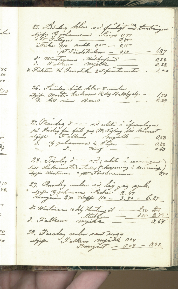 Erik Lindström, Linghed, dagbok 1900-1903