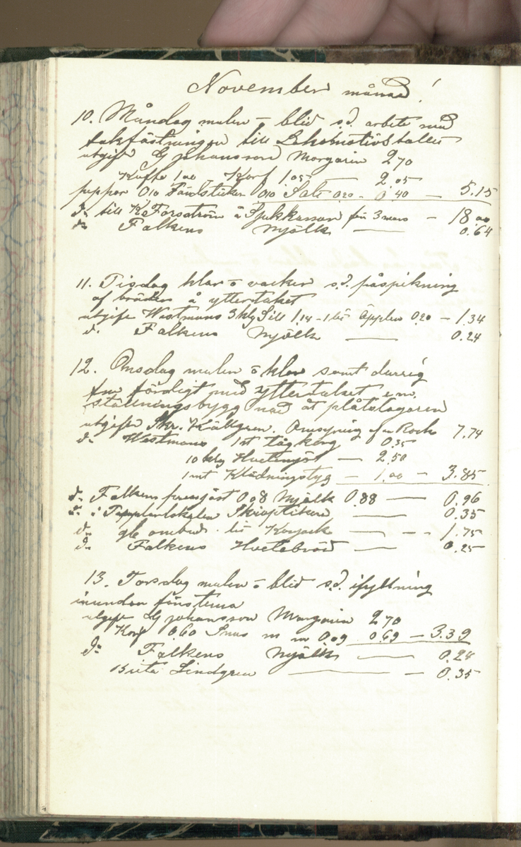 Erik Lindström, Linghed, dagbok 1900-1903