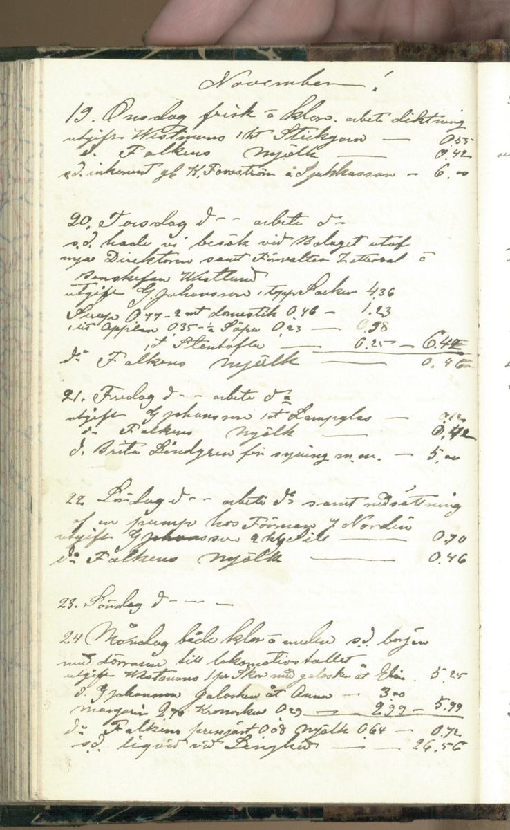 Erik Lindström, Linghed, dagbok 1900-1903