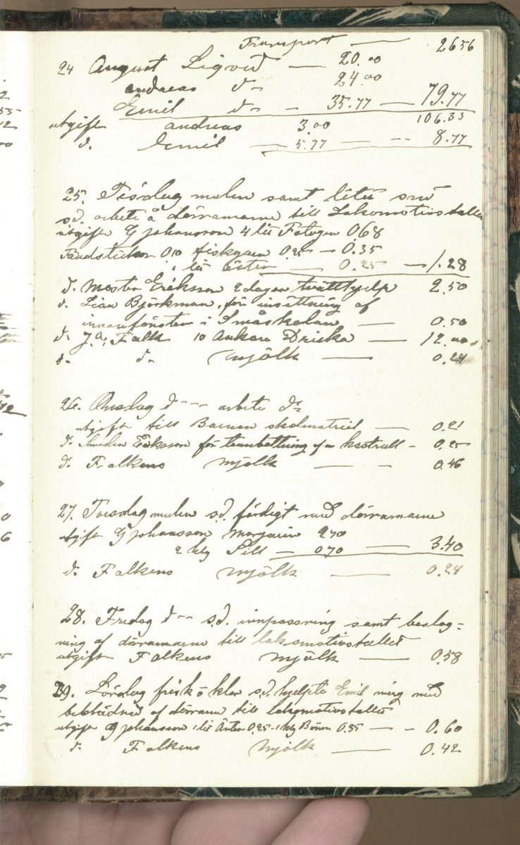 Erik Lindström, Linghed, dagbok 1900-1903