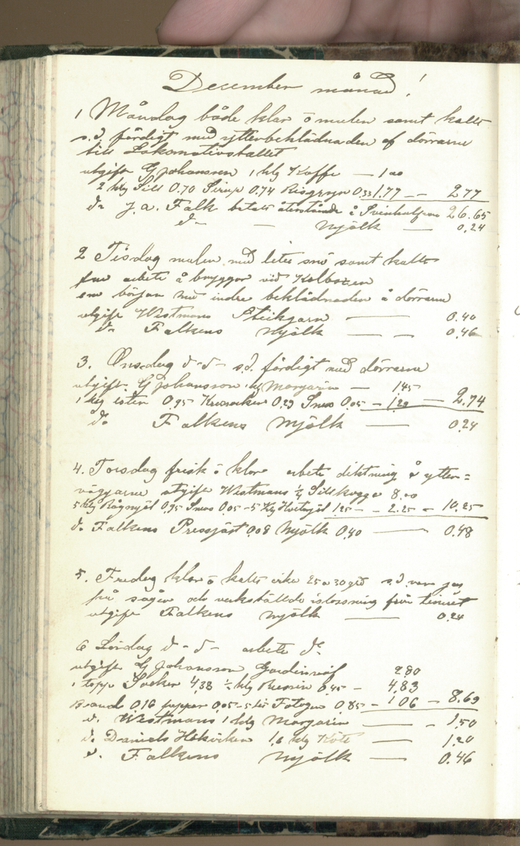 Erik Lindström, Linghed, dagbok 1900-1903