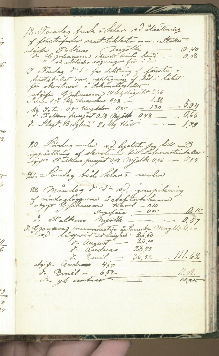 Erik Lindström, Linghed, dagbok 1900-1903