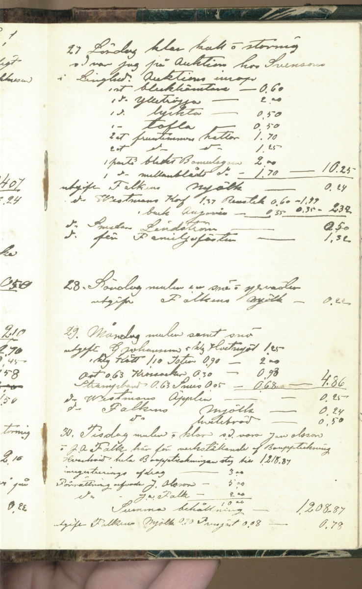 Erik Lindström, Linghed, dagbok 1900-1903