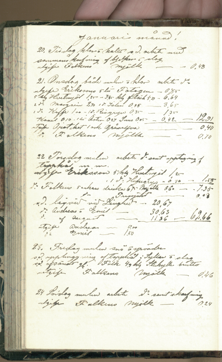 Erik Lindström, Linghed, dagbok 1900-1903