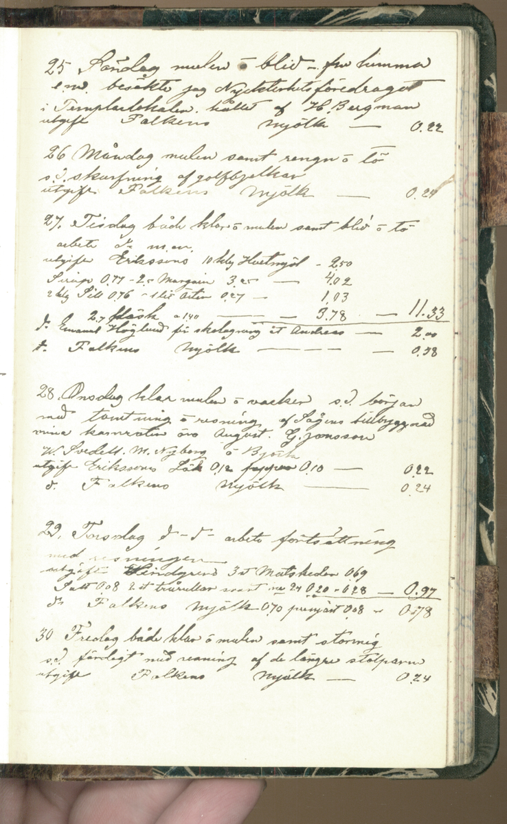 Erik Lindström, Linghed, dagbok 1900-1903