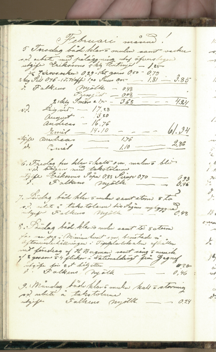 Erik Lindström, Linghed, dagbok 1900-1903