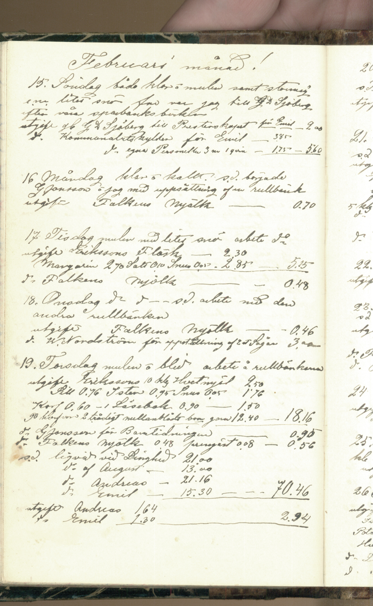 Erik Lindström, Linghed, dagbok 1900-1903