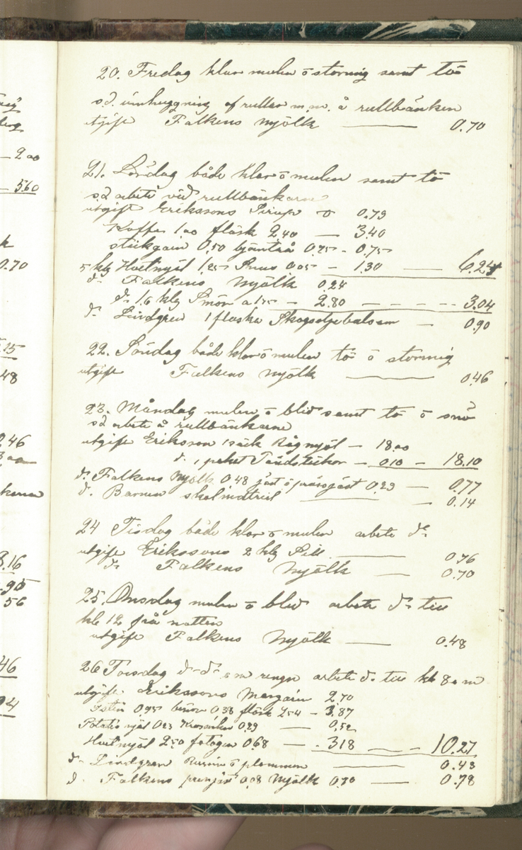 Erik Lindström, Linghed, dagbok 1900-1903