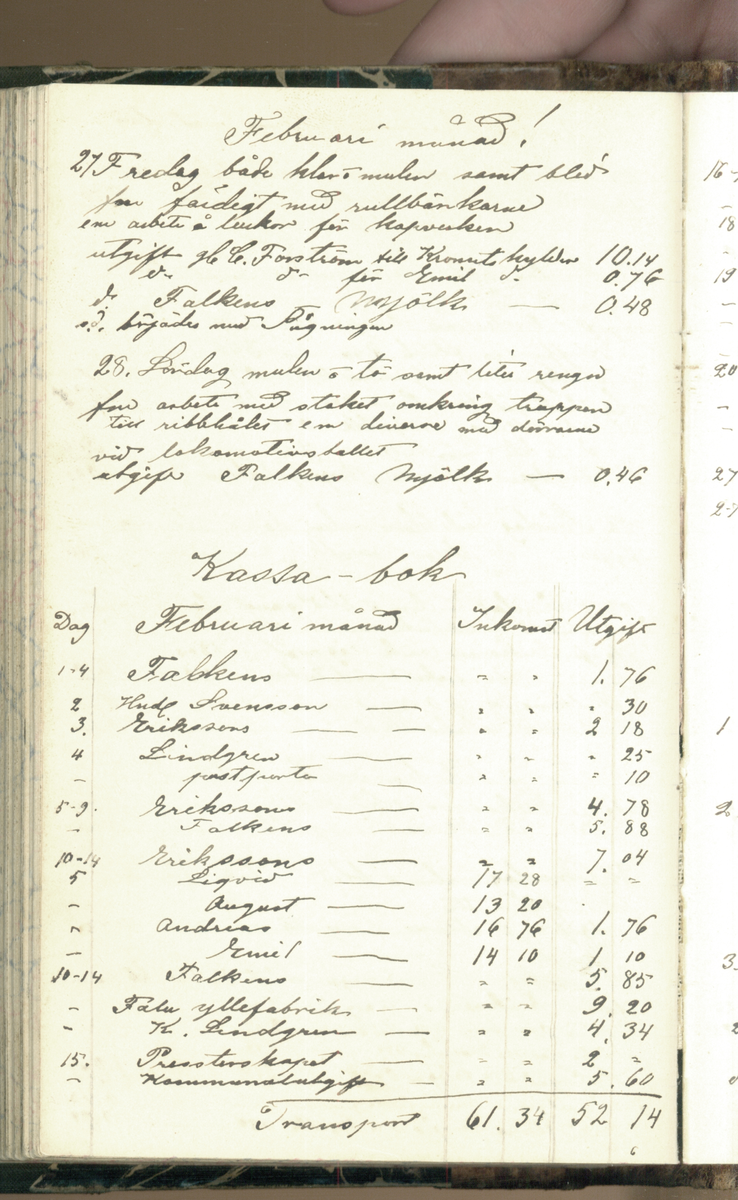 Erik Lindström, Linghed, dagbok 1900-1903