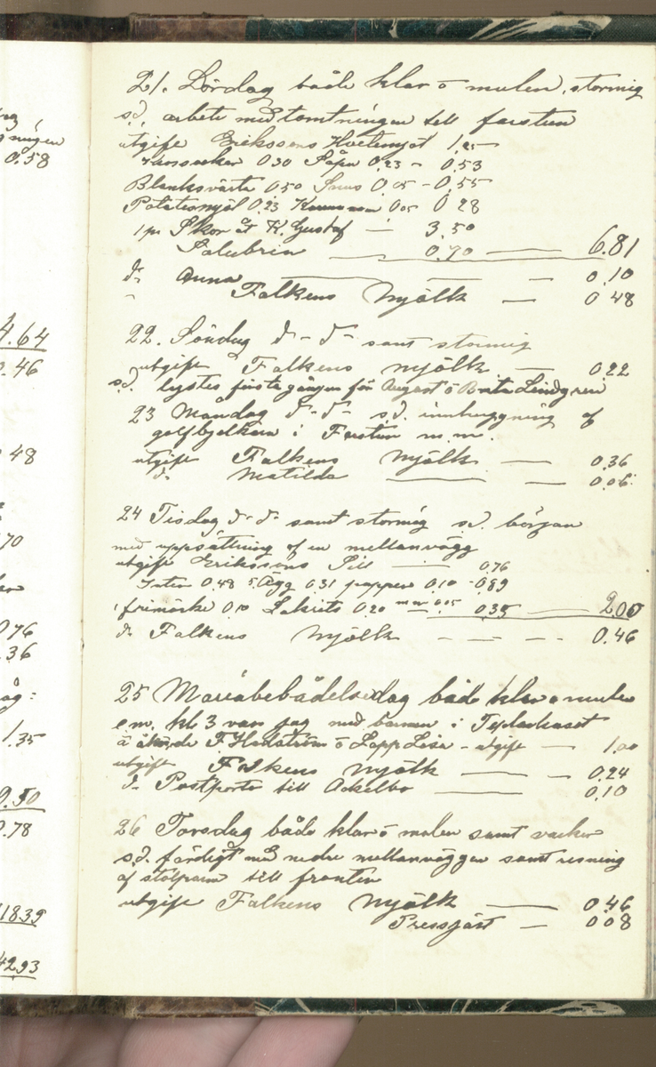 Erik Lindström, Linghed, dagbok 1900-1903