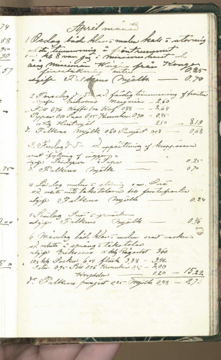 Erik Lindström, Linghed, dagbok 1900-1903