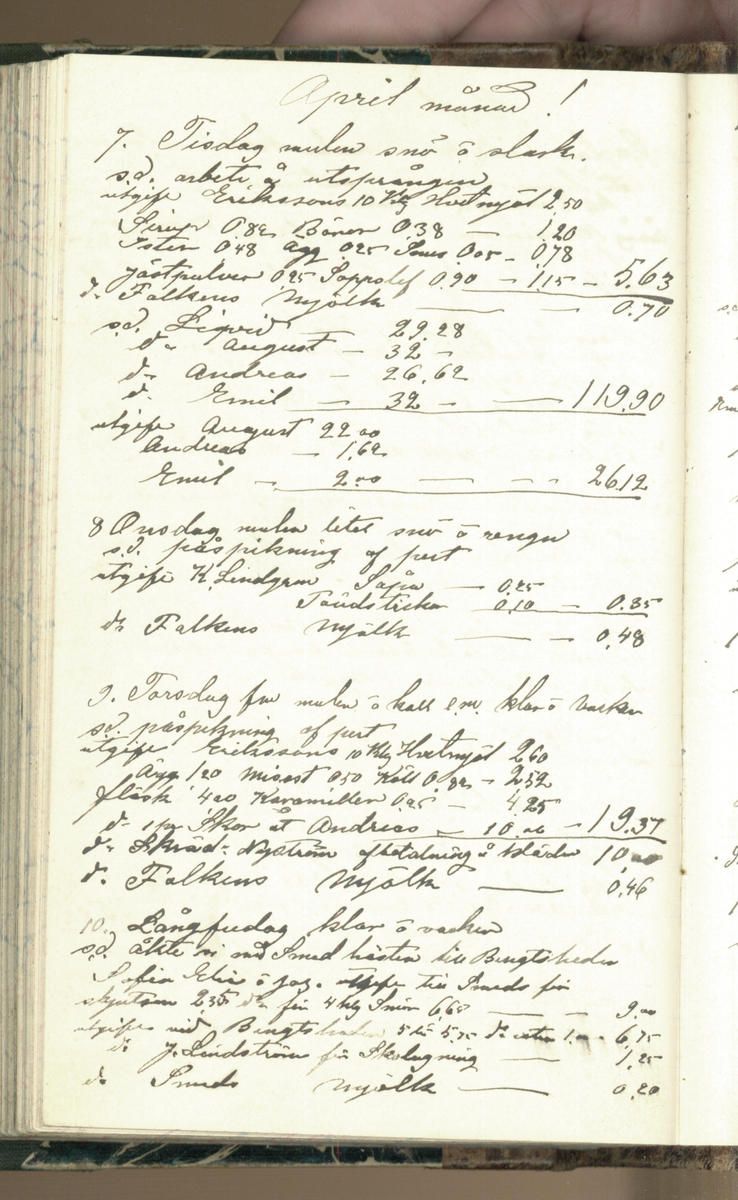 Erik Lindström, Linghed, dagbok 1900-1903