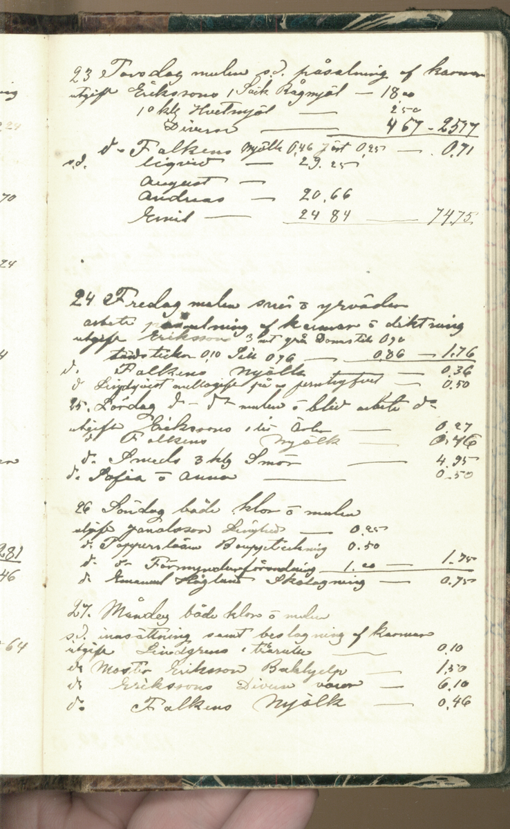 Erik Lindström, Linghed, dagbok 1900-1903