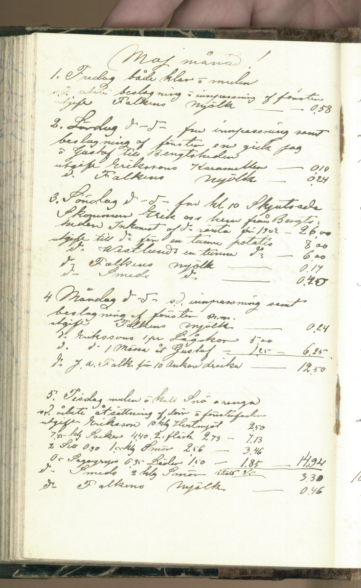 Erik Lindström, Linghed, dagbok 1900-1903