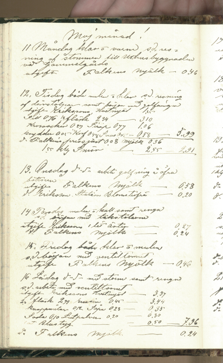 Erik Lindström, Linghed, dagbok 1900-1903