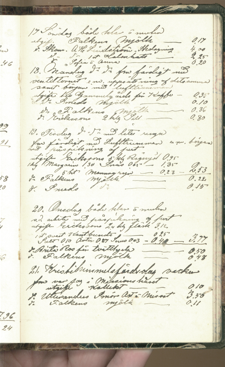 Erik Lindström, Linghed, dagbok 1900-1903