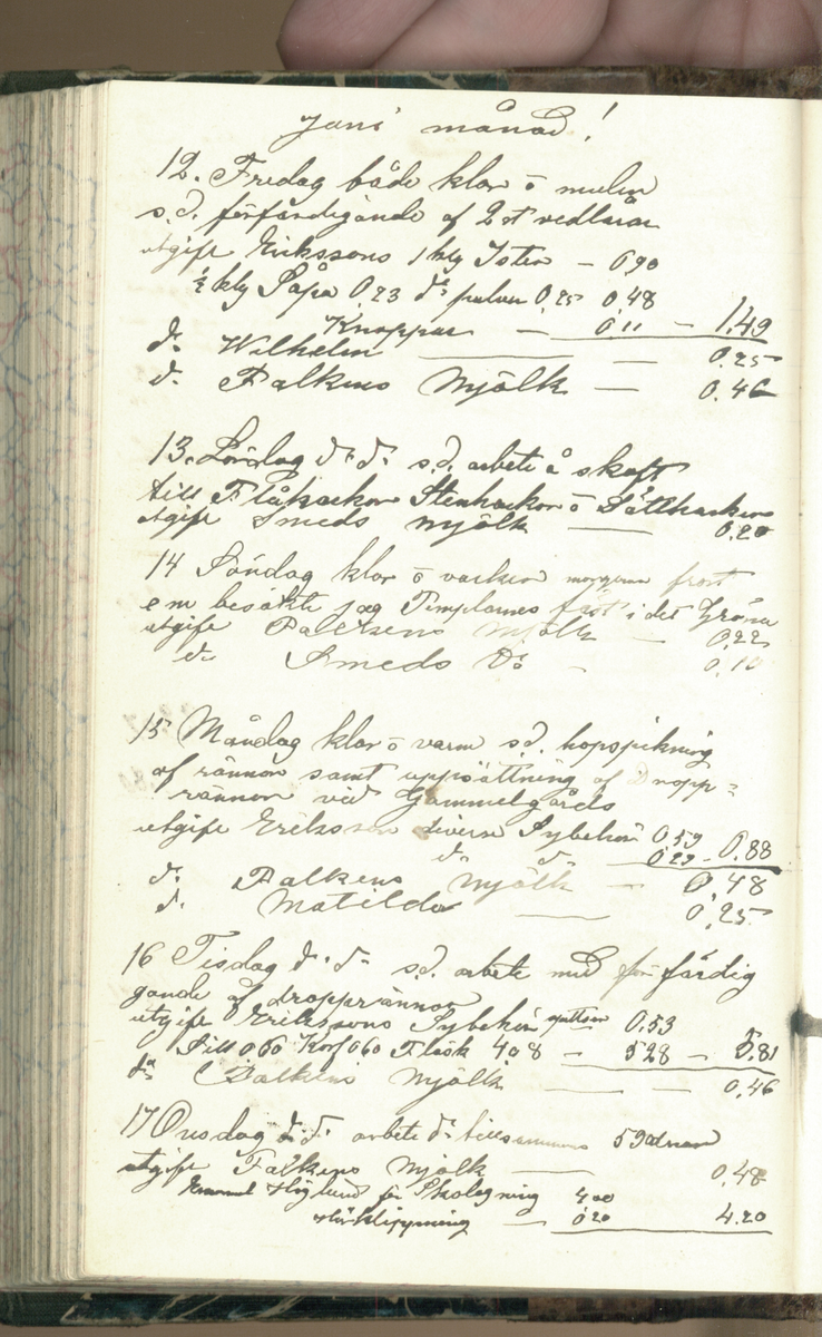 Erik Lindström, Linghed, dagbok 1900-1903