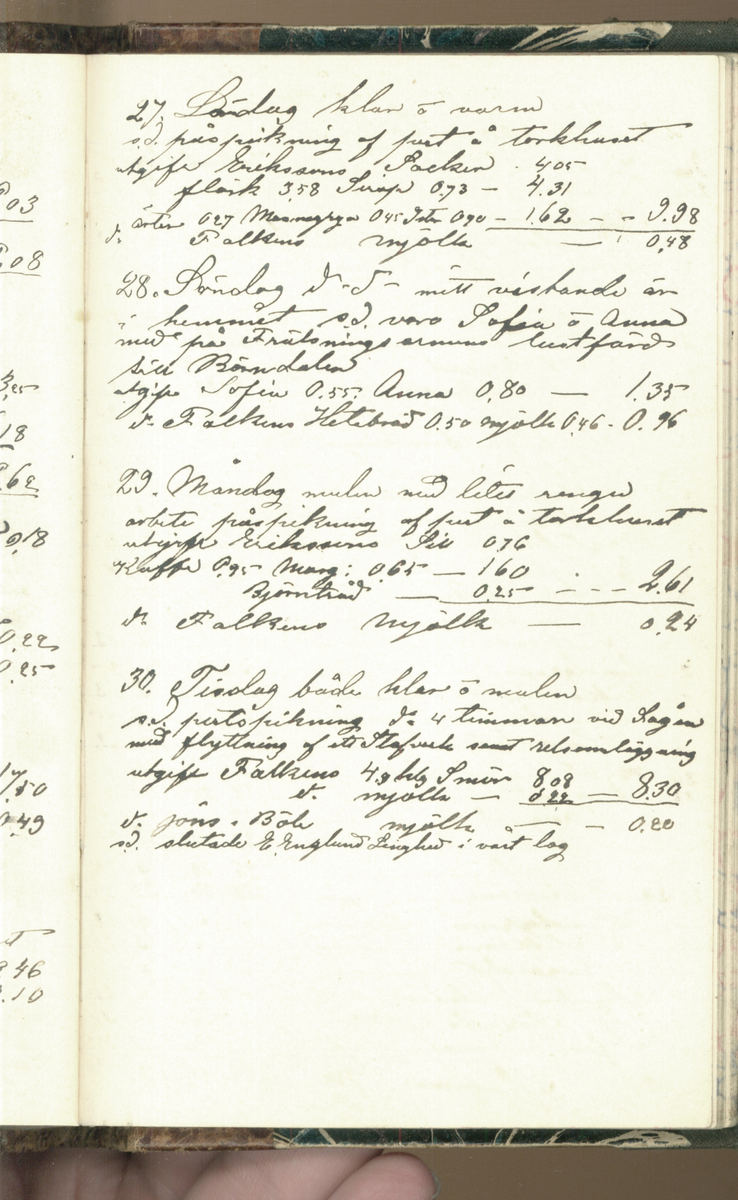 Erik Lindström, Linghed, dagbok 1900-1903