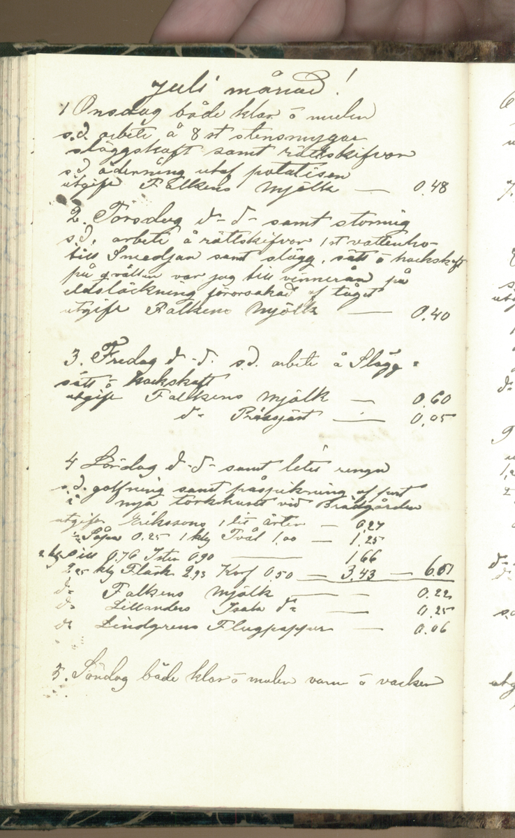 Erik Lindström, Linghed, dagbok 1900-1903