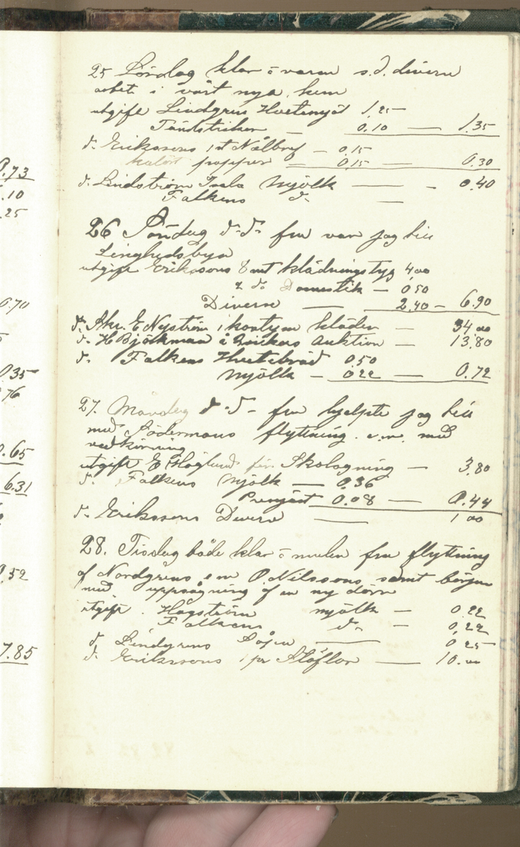 Erik Lindström, Linghed, dagbok 1900-1903