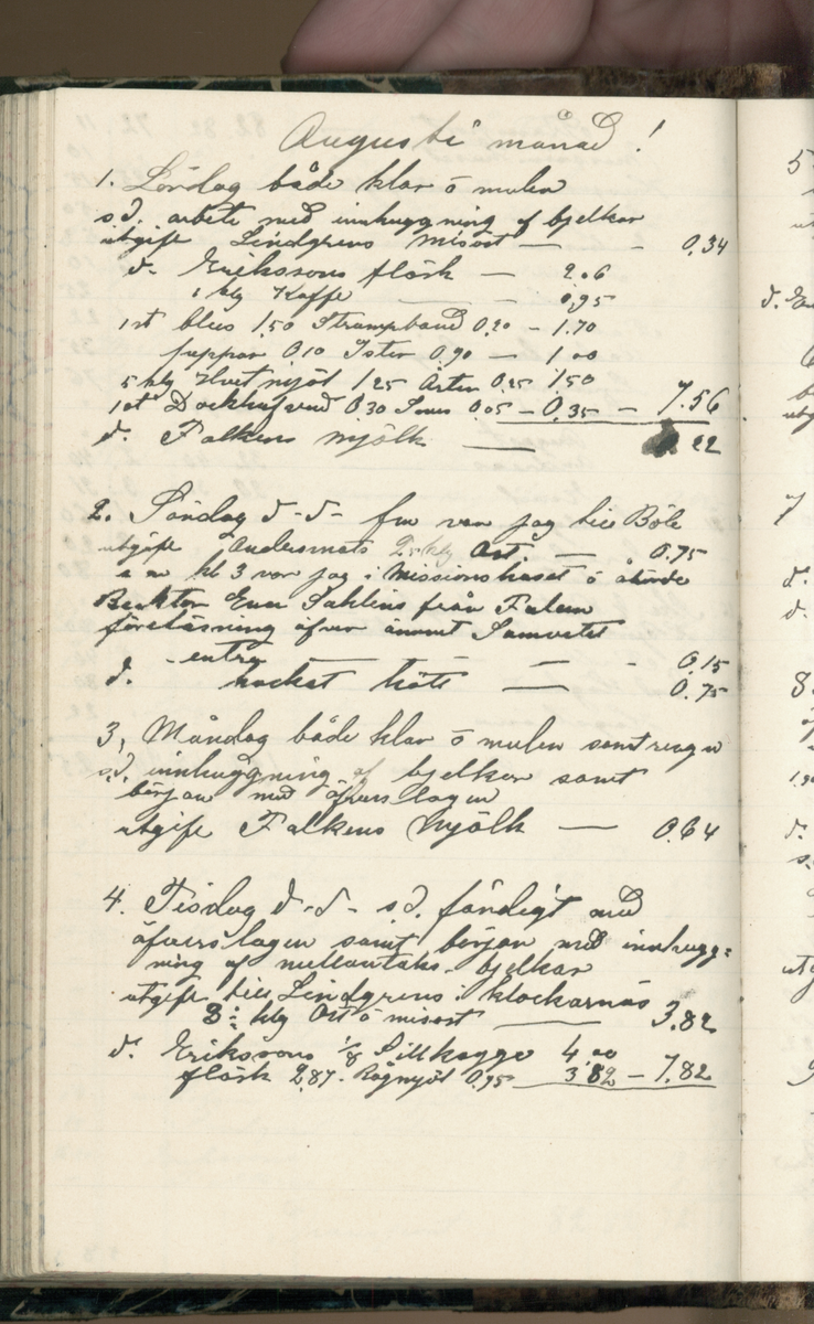 Erik Lindström, Linghed, dagbok 1900-1903