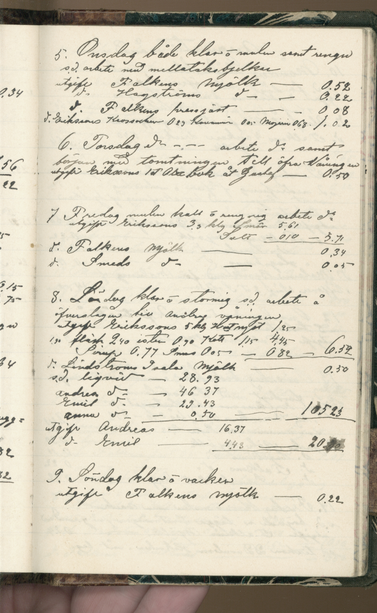 Erik Lindström, Linghed, dagbok 1900-1903