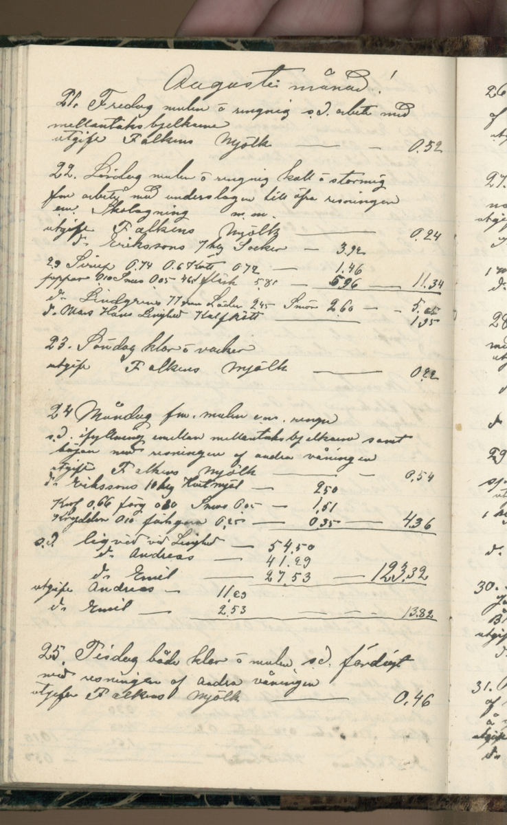 Erik Lindström, Linghed, dagbok 1900-1903